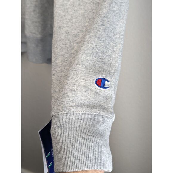 NWT Champion Logo Hoodie Pullover Size XL Gray Sports Sweatshirt Comfy Athletic - Picture 4 of 10